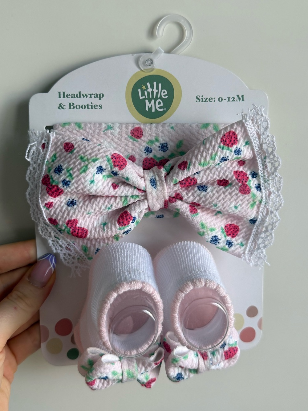 NWT Little Me Strawberry Baby Bow & Socks 2pc